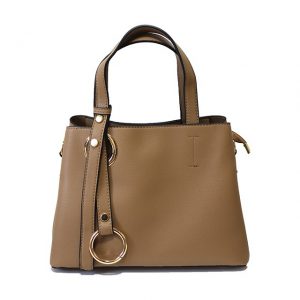 BISOUのリングモチーフハンドバッグ　キャメル